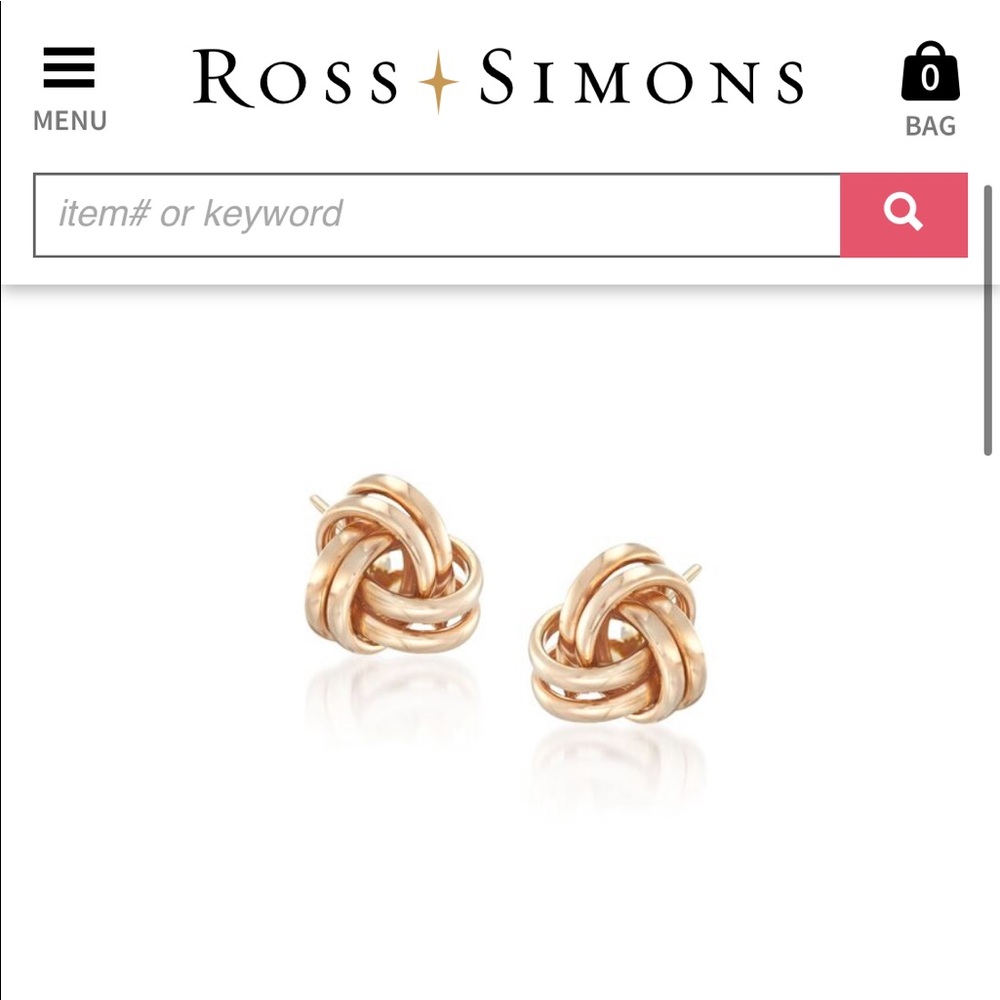 Ross Simon 14k Yellow Gold Love Knot Earrings